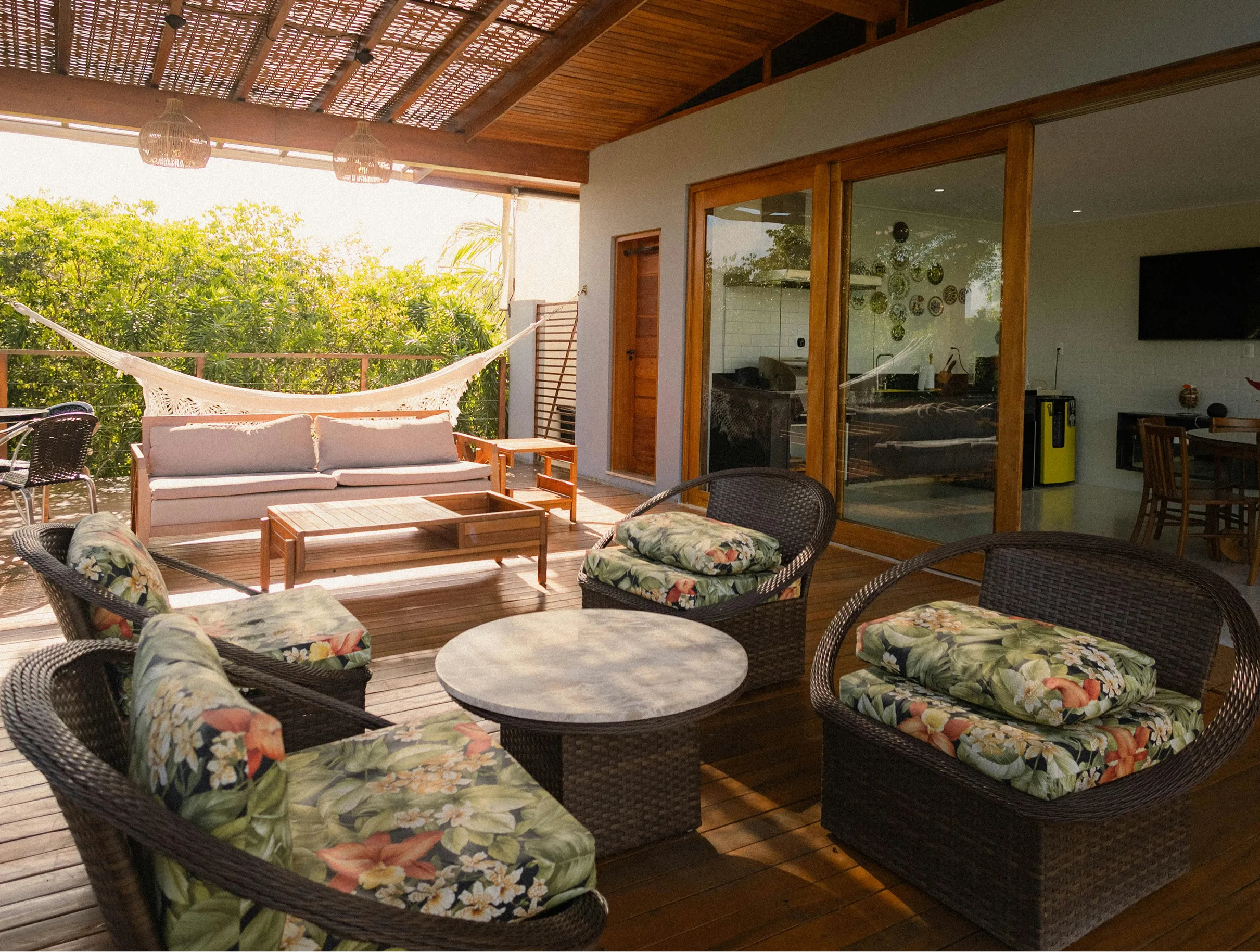 Decorative completed backyard